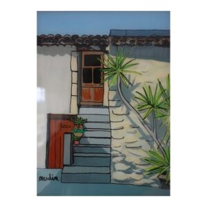 peinture fixée sous verre, fixé sous verre