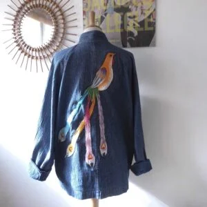 veste en jeans customisée